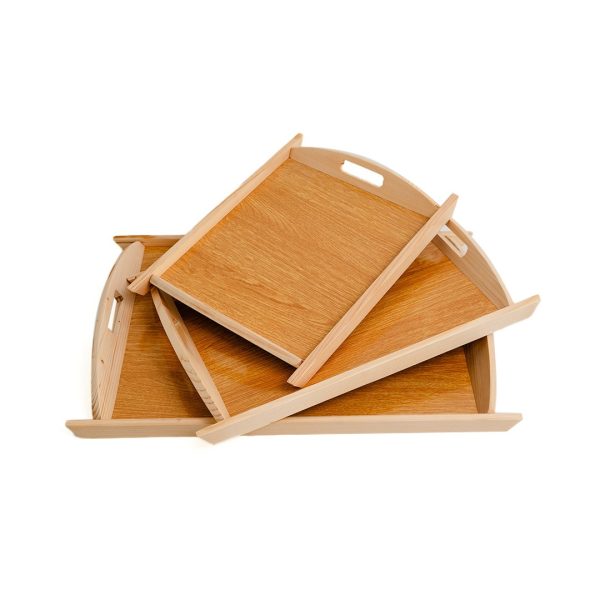 3 Pcs Wooden-serving Trays Set