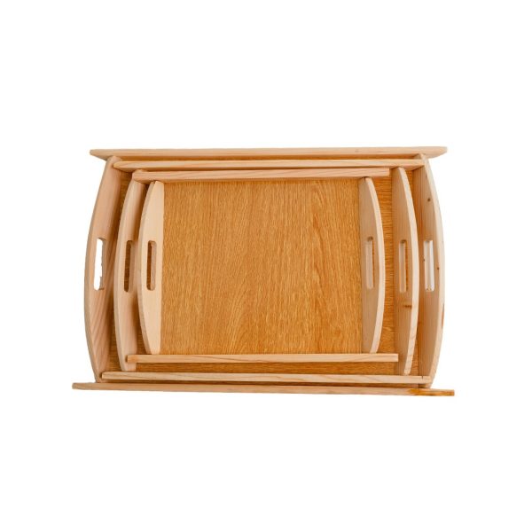 3 Pcs Wooden-serving Trays Set