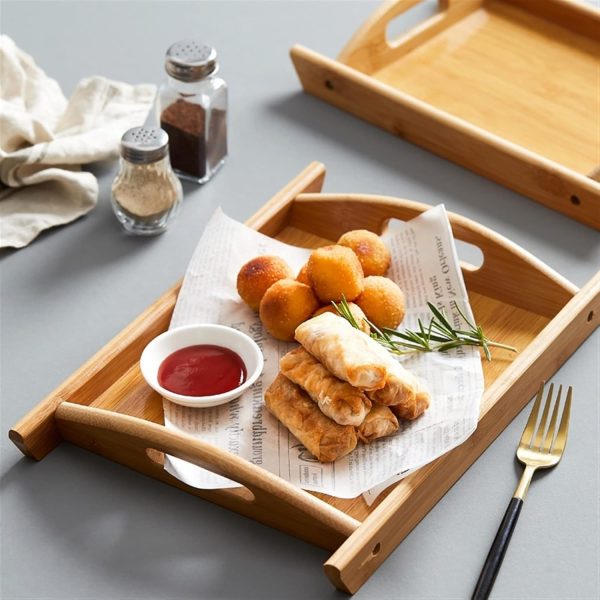 3 Pcs Wooden-serving Trays Set