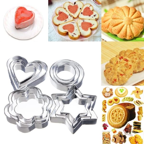 12-piece Stainless Steel Cookie Cutter Set – 4 Assorted Shapes For Baking