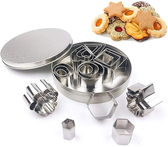 12-piece Stainless Steel Cookie Cutter Set – 4 Assorted Shapes For Baking