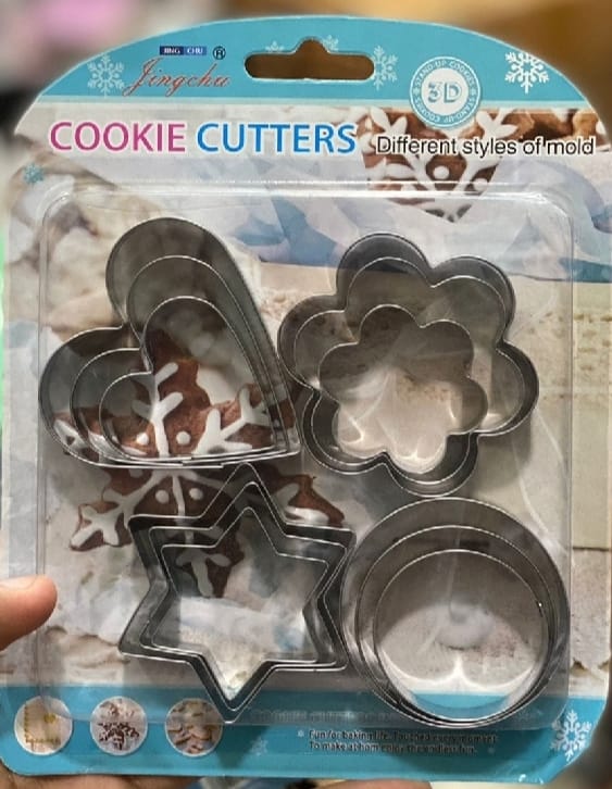 12-piece Stainless Steel Cookie Cutter Set – 4 Assorted Shapes For Baking