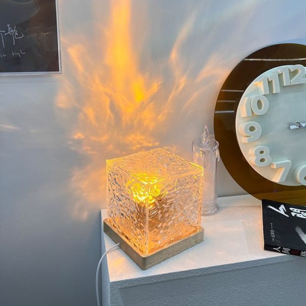 Water Ripple Crystal Lamp 3 Colors Flame (with Remote Attached Usb Cable)