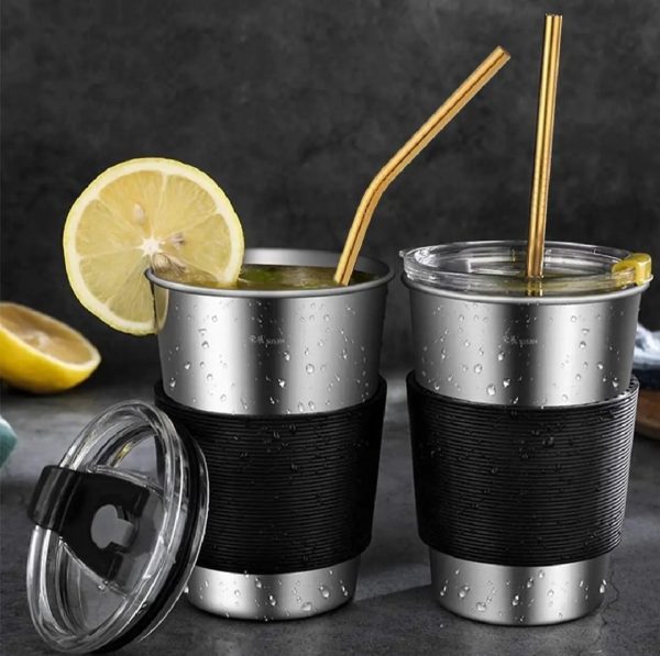 Set Of 6 Colorful Reusable Metal Straws