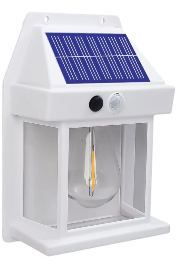 Solar Powered Motion Sensor Led Wall Lamp (black)