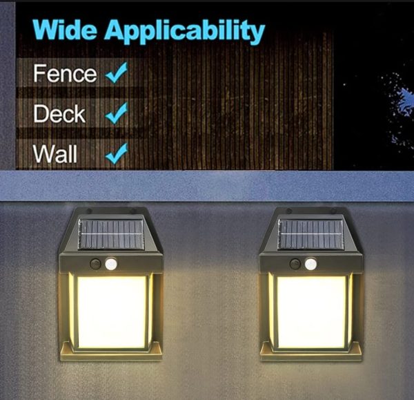 Solar Powered Motion Sensor Led Wall Lamp (black)