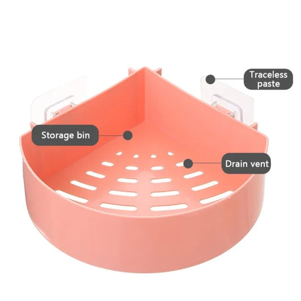 Stick On Corner Triangle Rack Bathroom Shelf