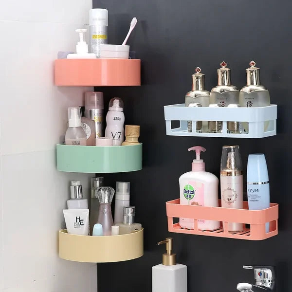 Stick On Corner Triangle Rack Bathroom Shelf