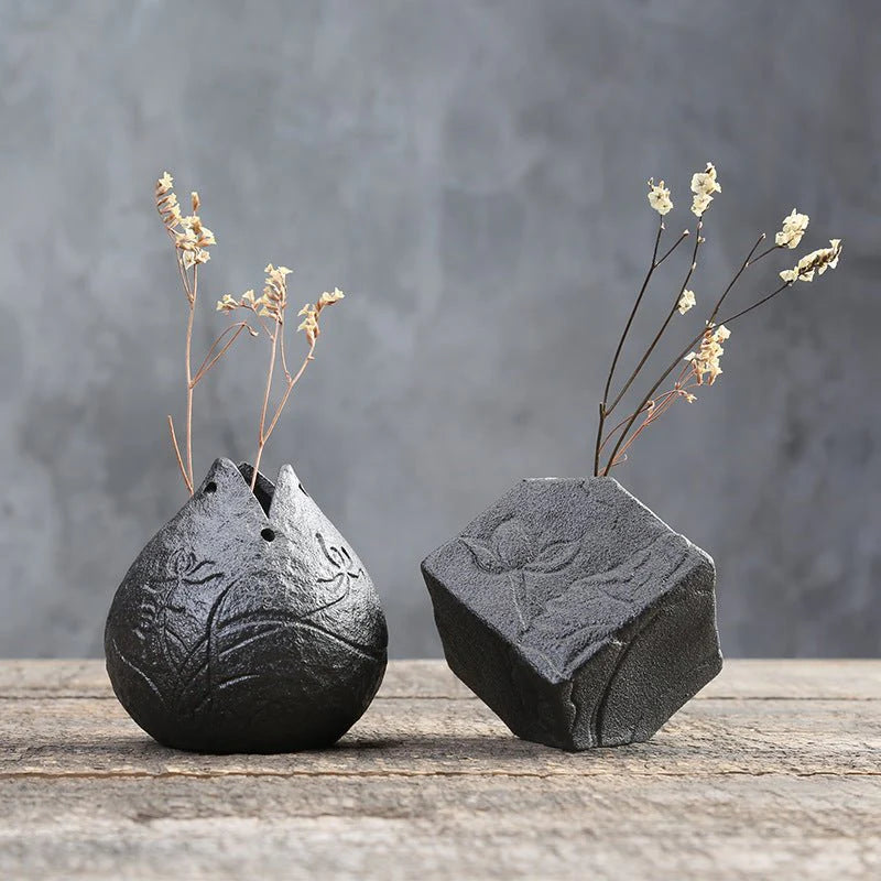 Stoneware Zen Chinese Flower Vase