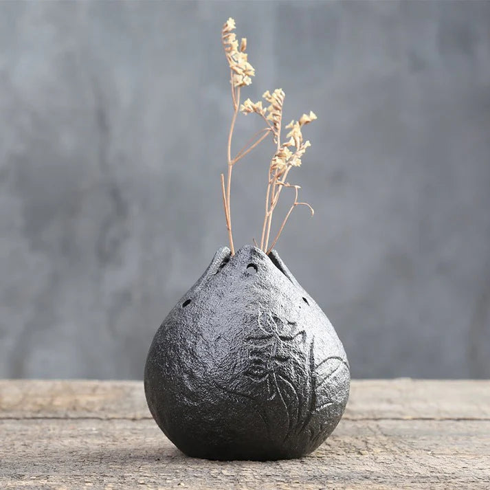 Stoneware Zen Chinese Flower Vase