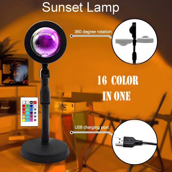Multi Color Sunset Lamp With Remote