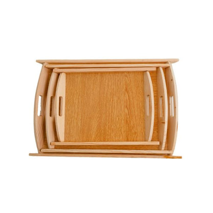 3 Pcs Wooden-serving Trays Set