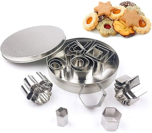 12-piece Stainless Steel Cookie Cutter Set – 4 Assorted Shapes For Baking