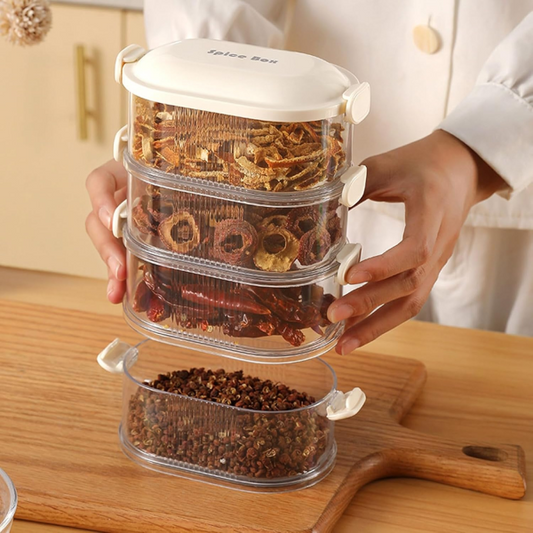 4 Layers Multi-layered Seasoning Spice Storage Box, (random Color)