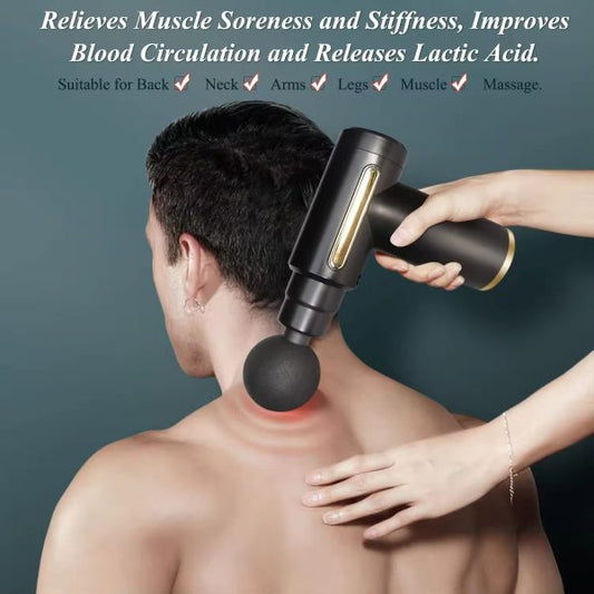 Handheld Muscle Massager With 4 Massage Heads, For Muscle Pain Relief