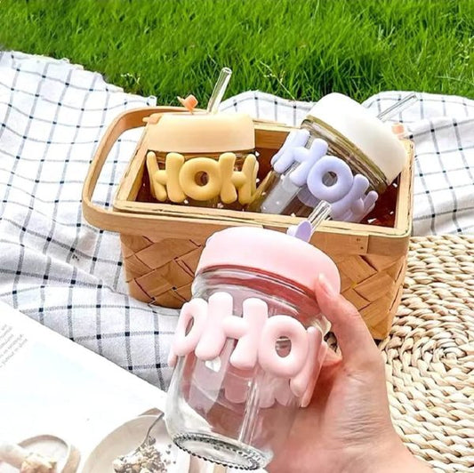 Cute Glass Straw Cup For Girls