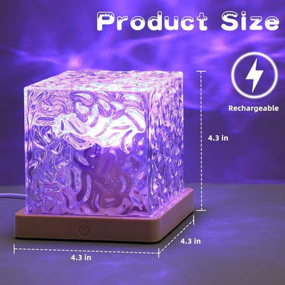 Water Ripple Crystal Lamp 3 Colors Flame (with Remote Attached Usb Cable)