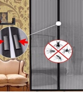 Hands-free Retractable Magic Mesh Screen Door