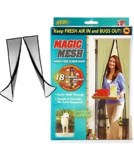 Hands-free Retractable Magic Mesh Screen Door