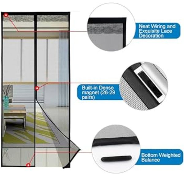 Hands-free Retractable Magic Mesh Screen Door