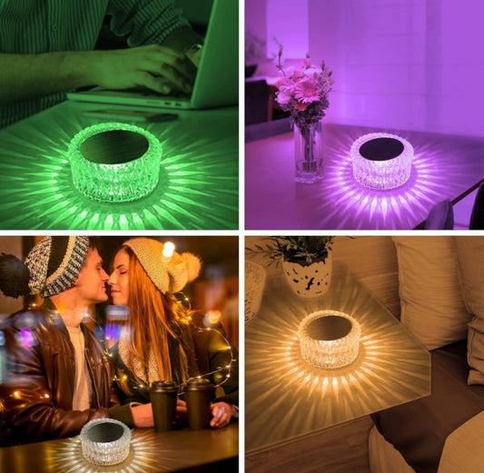 Led Crystal Table Lamp, 16 Color+remote Control