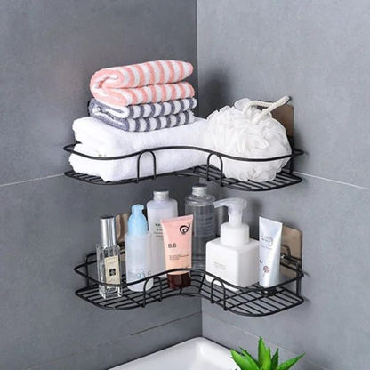 Metal Corner Rack For Bathroom & Kitchen with 2 Adhesive Screws