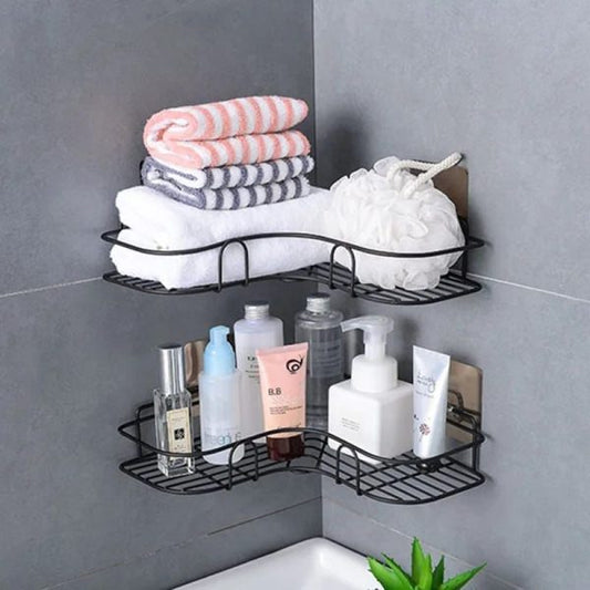 Metal Corner Rack For Bathroom & Kitchen with 2 Adhesive Screws