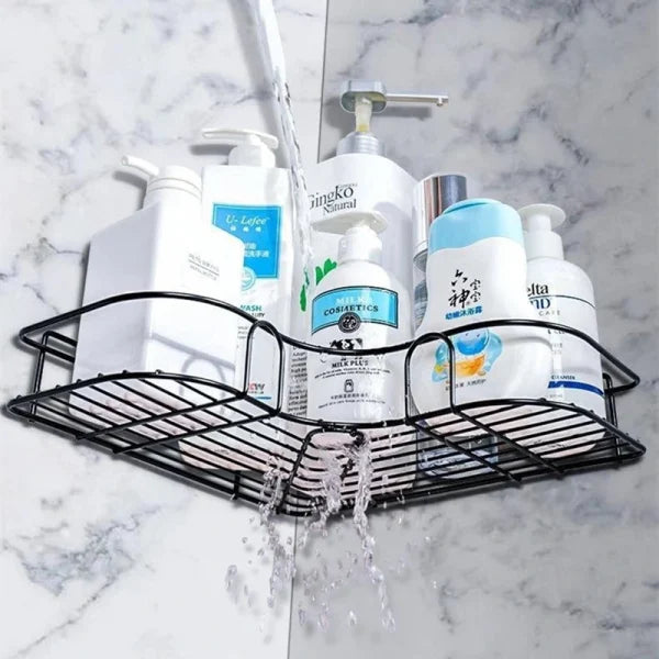 Metal Corner Rack For Bathroom & Kitchen with 2 Adhesive Screws
