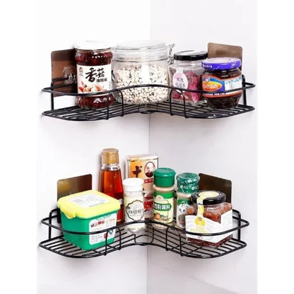 Metal Corner Rack For Bathroom & Kitchen with 2 Adhesive Screws