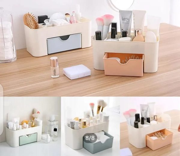 Plastic Makeup Storage Box With Small Drawer