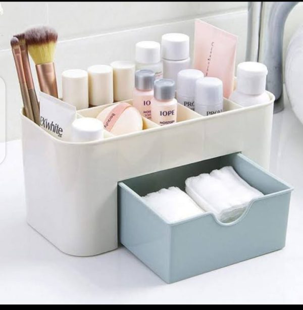 Plastic Makeup Storage Box With Small Drawer
