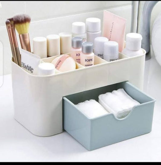 Plastic Makeup Storage Box With Small Drawer