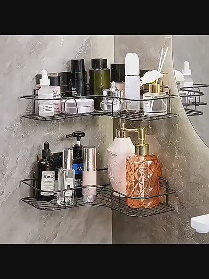 Metal Corner Rack For Bathroom & Kitchen with 2 Adhesive Screws