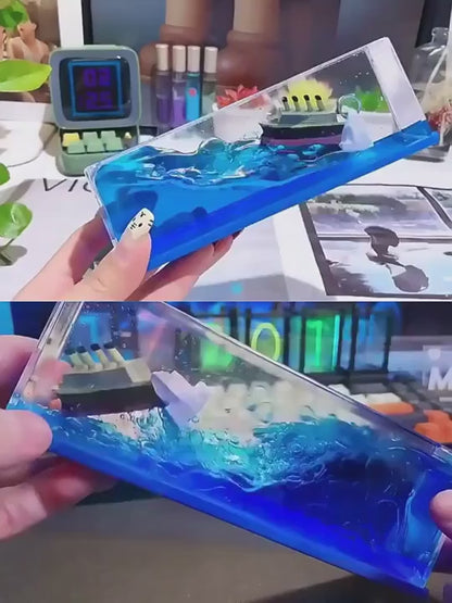 Moving Titanic Liquid Wave Ship