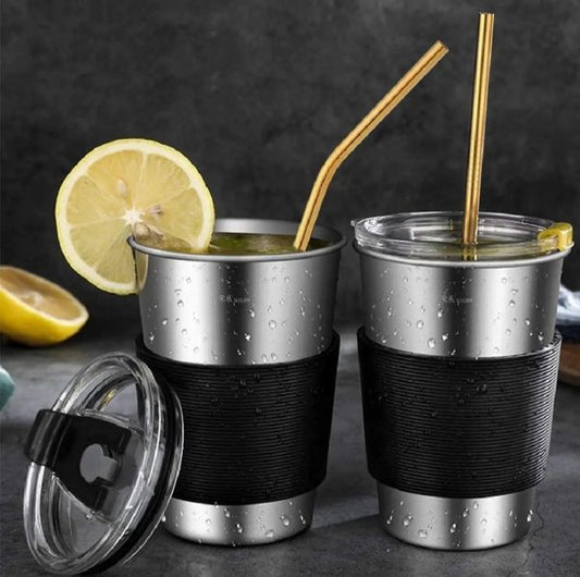 Set Of 6 Colorful Reusable Metal Straws