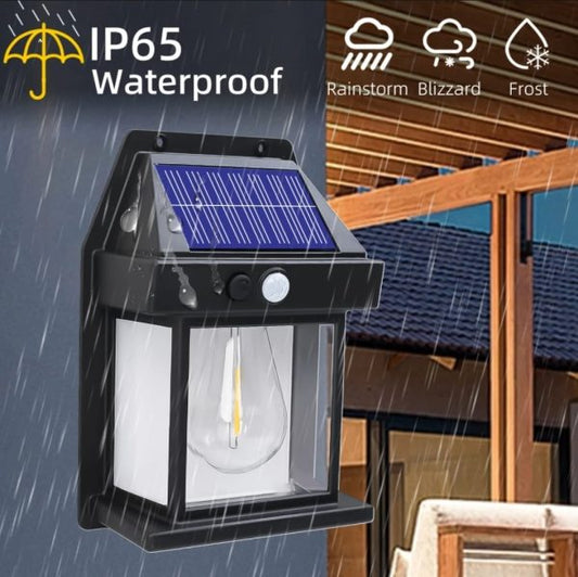 Solar Powered Motion Sensor Led Wall Lamp (black)
