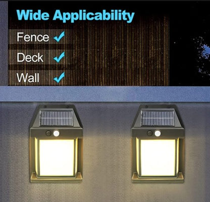 Solar Powered Motion Sensor Led Wall Lamp (black)